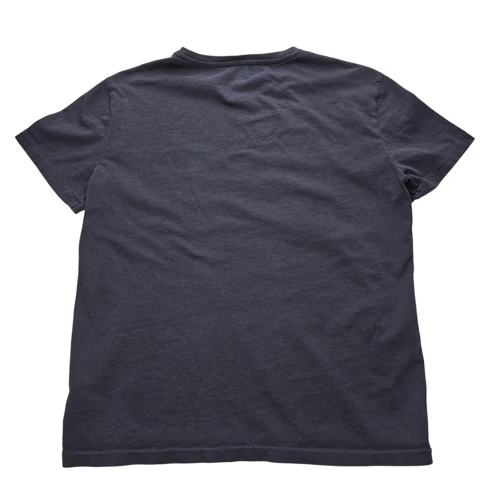 Polo Ralph Lauren T-Shirt Mens M‎ Navy Blue V-Neck Minimalist Cotton Pony Logo
